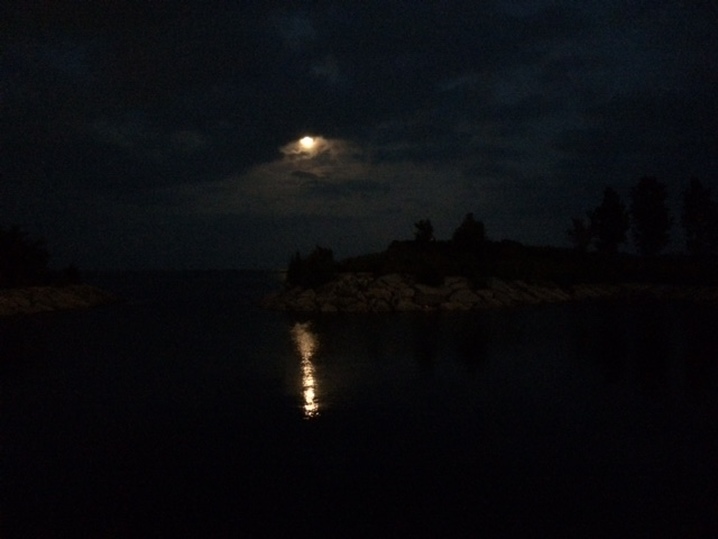 moon over lake ontario