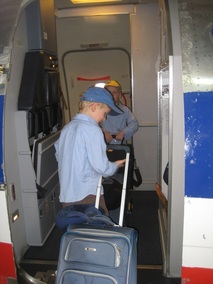 Alex Teschow and Simon Ormerod boarding the plane!