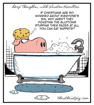 Atheist Pig via the Friendly Atheist