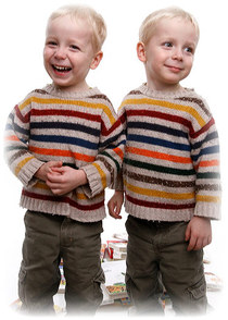 monozygotic twin boys, 3 years old